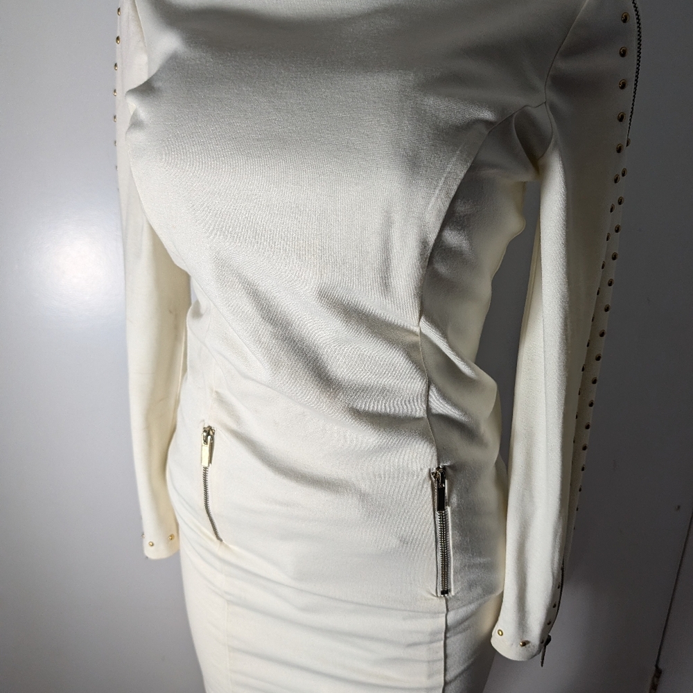 Venus White/Cream studded long sleeve dress Size 2